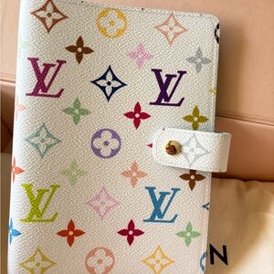 Louis Vuitton x TM White Multicolor Monogram Agenda Cover MM